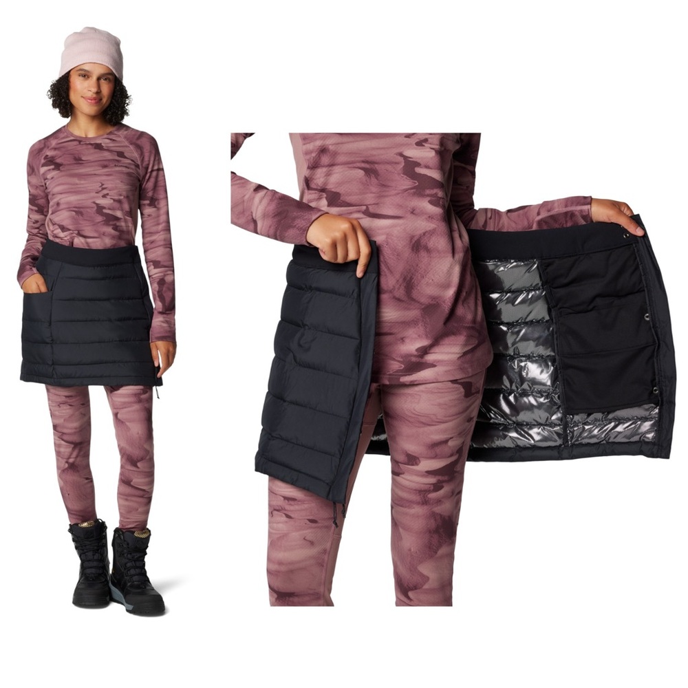 NWT Columbia Women  Powder Lite III Insulated Skirt Black WL3884-010 16W